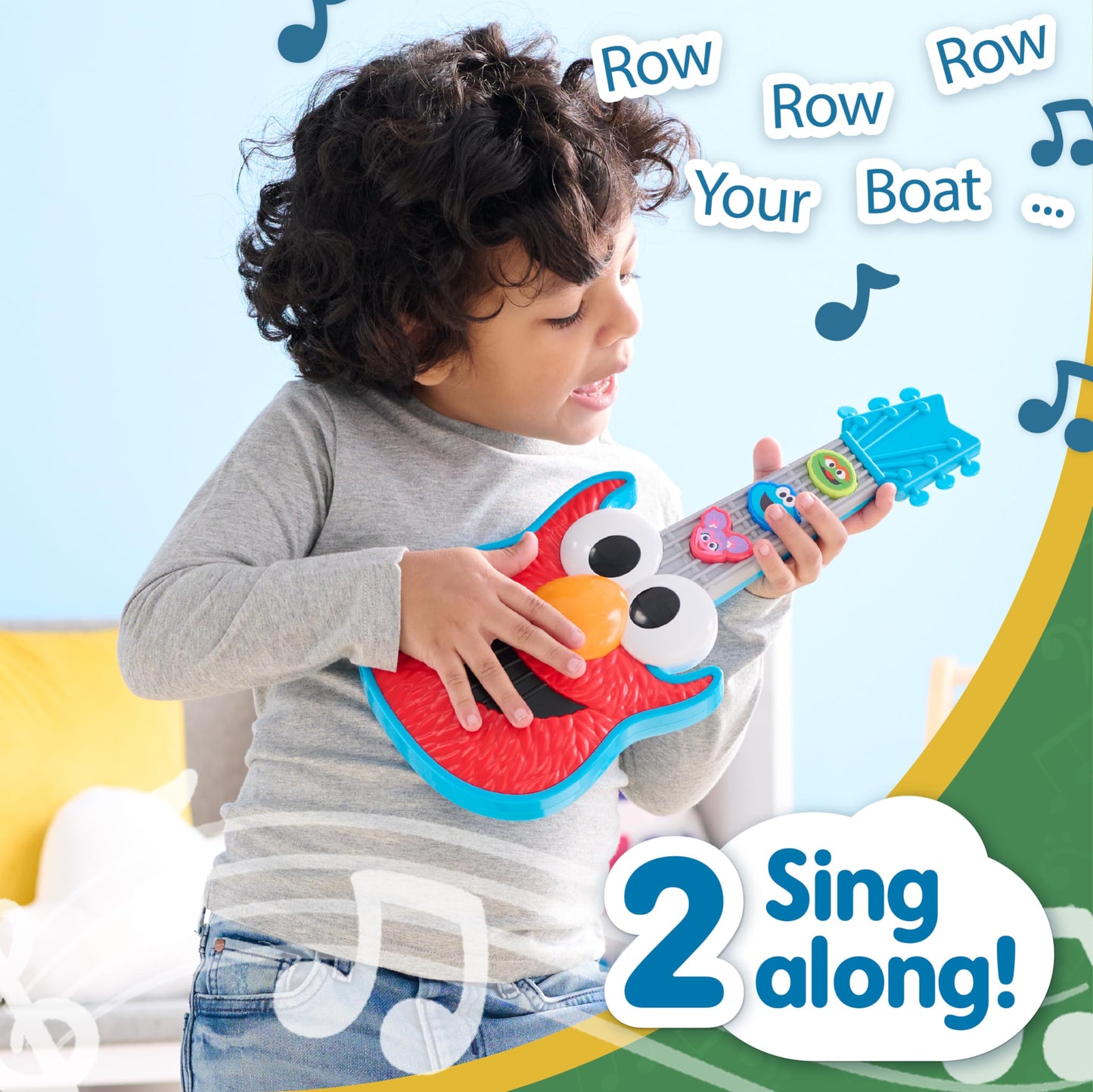 Sesame Street Rock With Elmo Guitar, Dress Up And Pretend Play, Lights And Sounds Preschool Musical Toy, Kids Toys For Ages 2 Up By Just Play