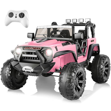 Hikole 2 Seater Ride On Car With Remote Control, 24 Volt Electric Cars With Remote Control, Power Car Wheels W/Suspension, Music