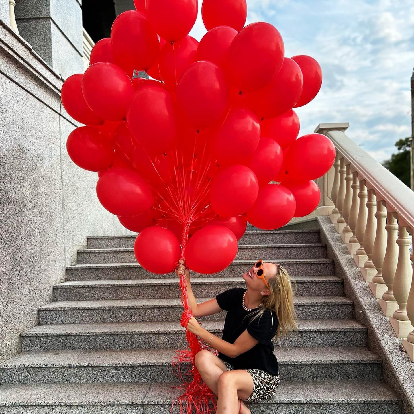 Jobkoo Red Balloons 5 Inch, 60Pcs Small Red Latex Balloon Matte Red Balloons For Balloon Arch Garland 5'' Mini Red Party Helium