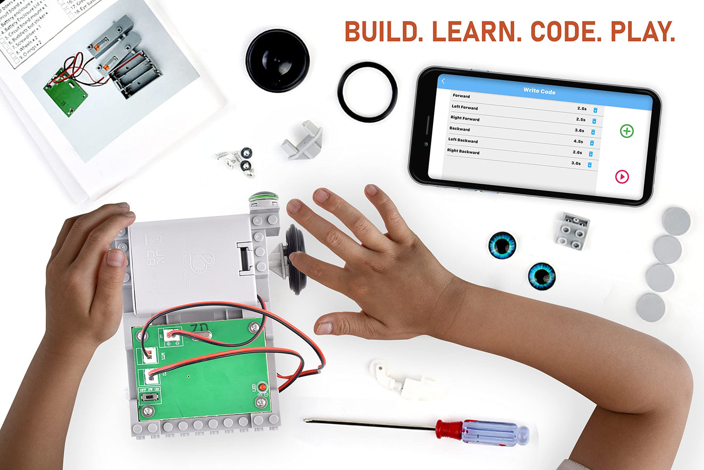 Buddlets-Bot Robot Toy Kit for Kids Ages 8-12 - STEM Coding Robotic Toy Car for Beginners - Engineering DIY Building Kit with Vo