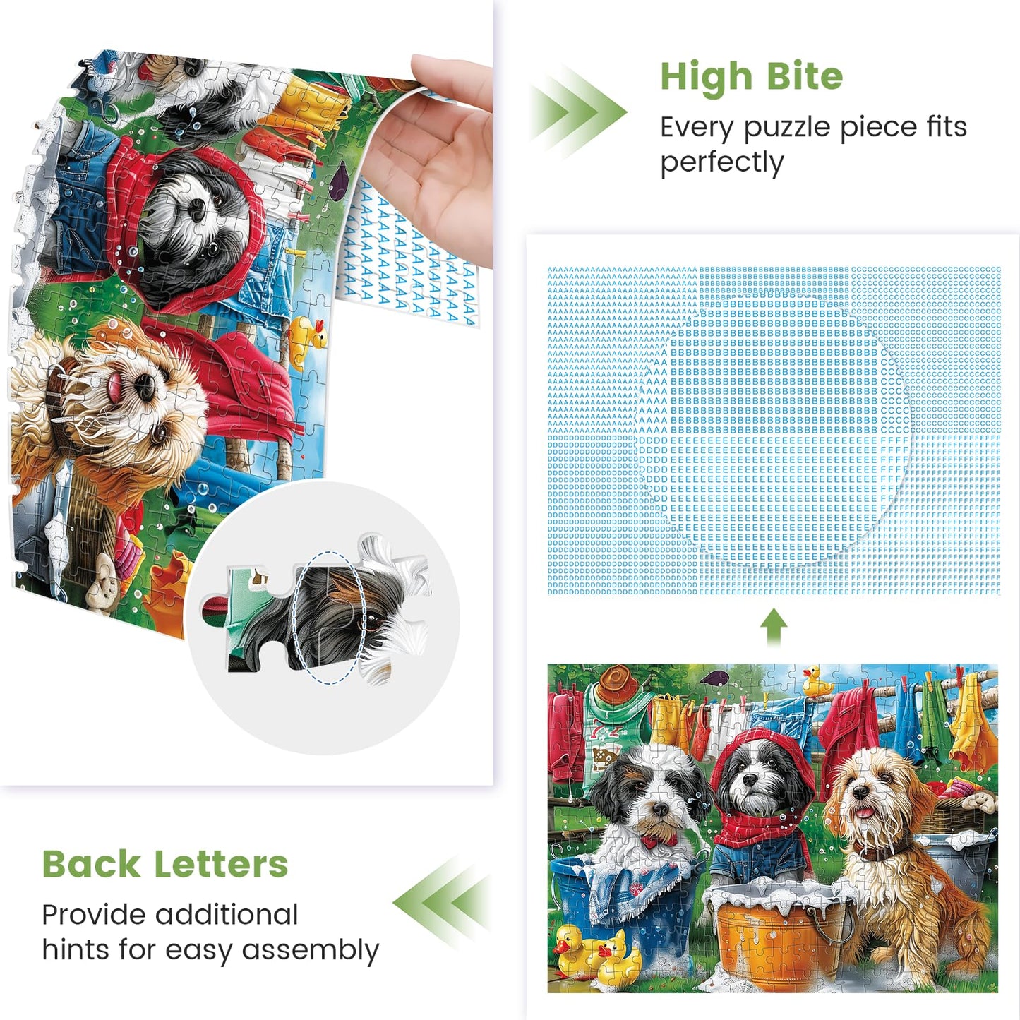 300 Piece Puzzles For Adults,Cute Dogs Jigsaw Puzzle For Adults Kids Seniors,Recycled Cardboard Dogs Large Piece Puzzle 300 Piec