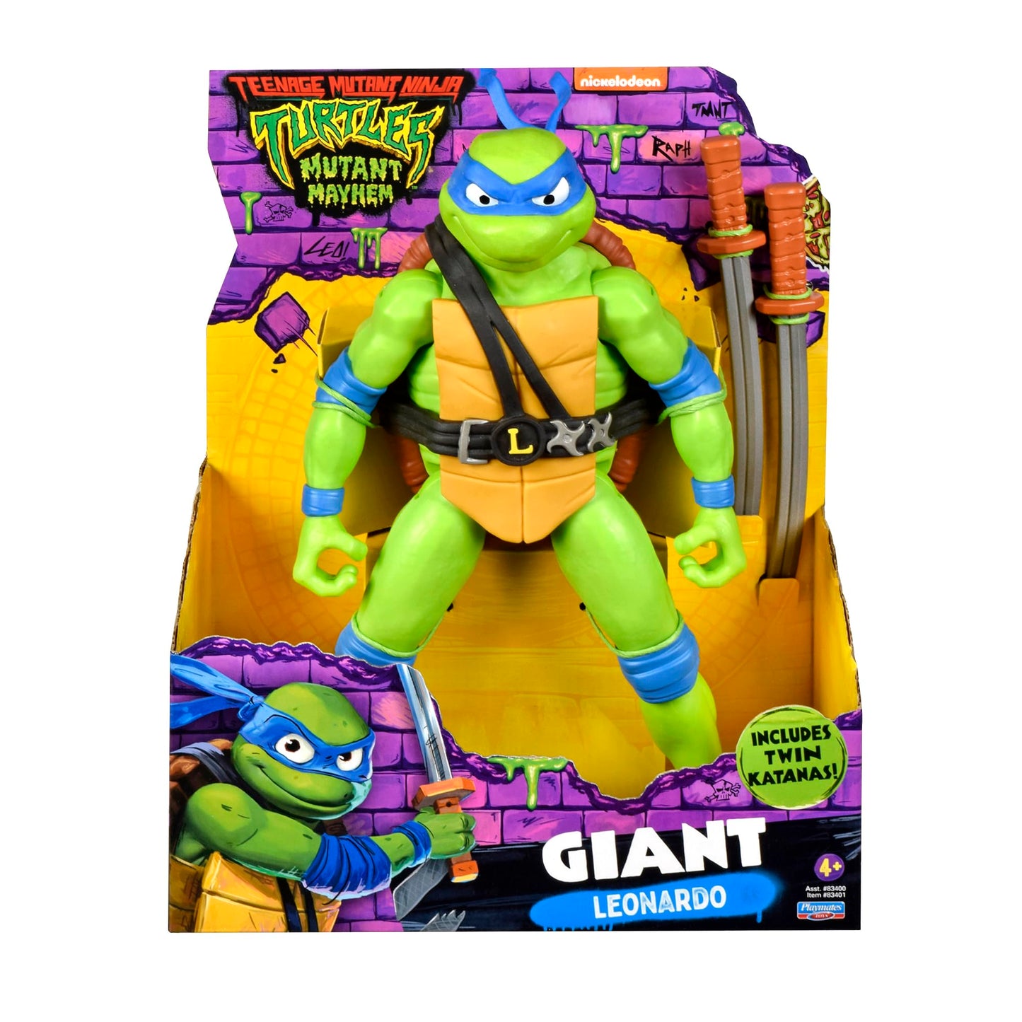 Teenage Mutant Ninja Turtles: Mutant Mayhem 12” Giant Leonardo Figure By Playmates Toys