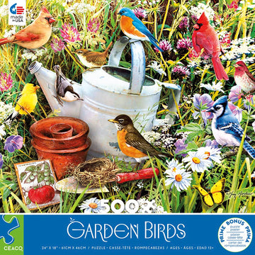 Ceaco Garden Birds 500 Piece Jigsaw Puzzle, Multicolor, 24 x 18, Cardboard, Model 2415-5