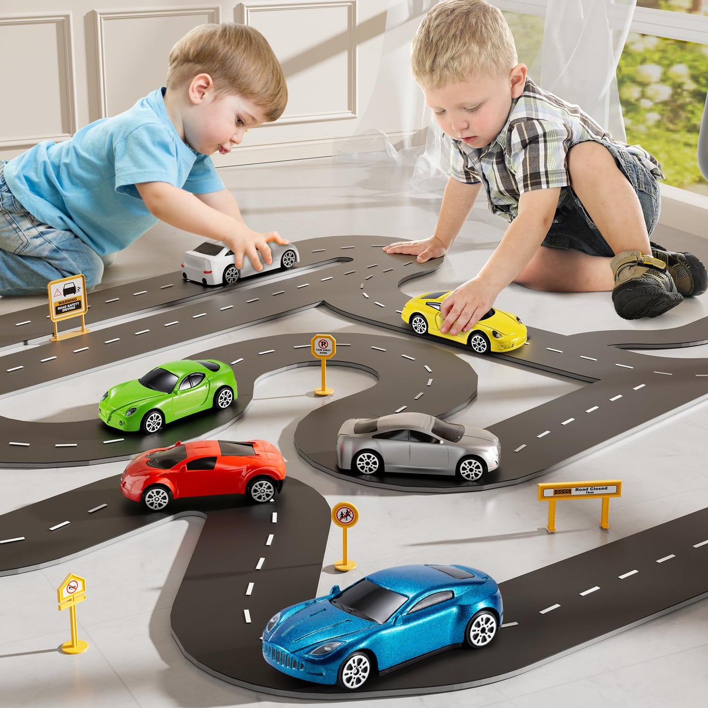 Niplooow Die Cast Metal Racing Car Toy With Play Mat For 3-6 Year Old Boys And Girls - Christmas Birthday Gift