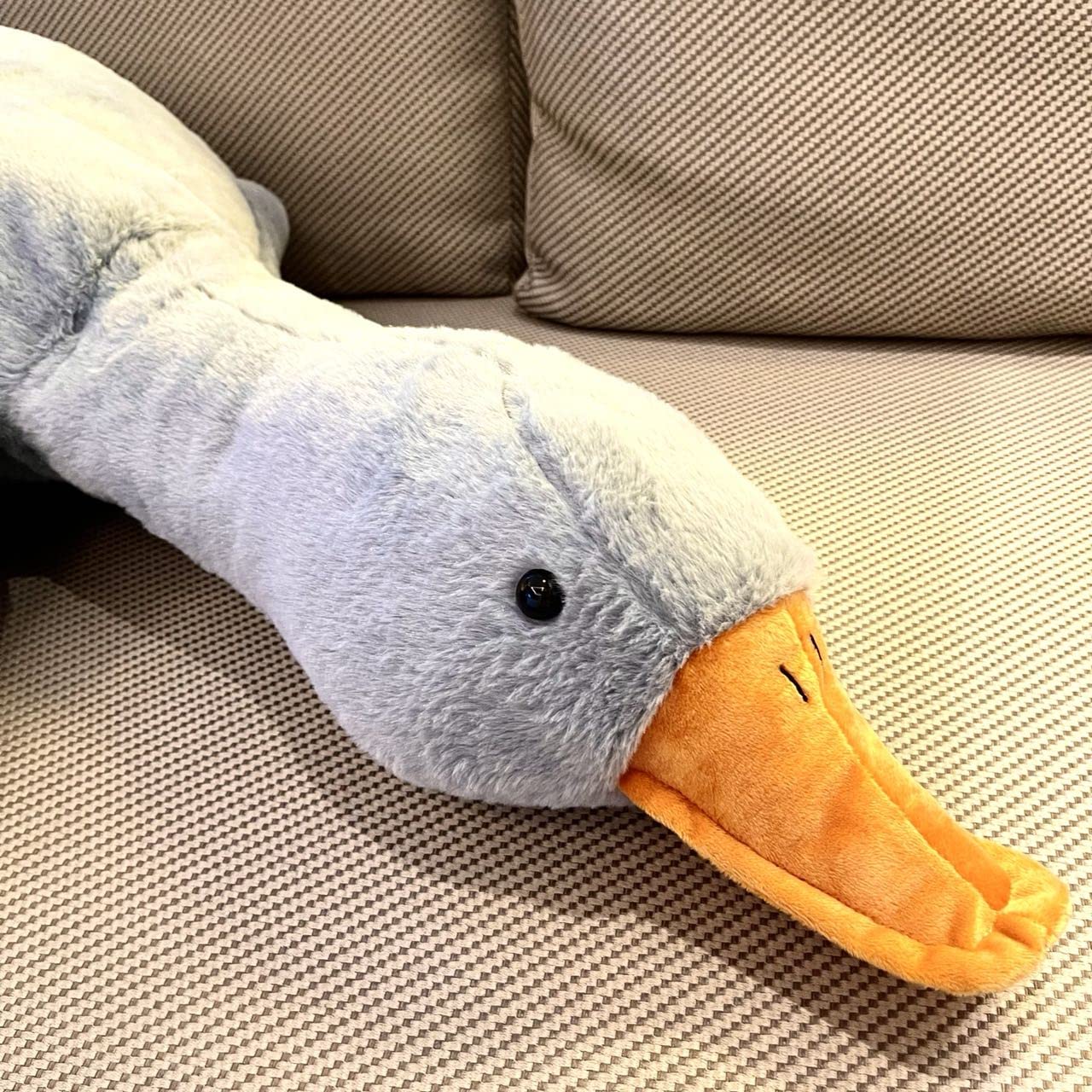 Tanha Goose Plush, Soft Large Goose Stuffed Animal, Cute Stuffed Goose, Grey Duck Plush Gift For Girlfriend, Kids Or Best Friend(51Inch, 130Cm)