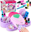 G.C Kids Nail Polish Set for Girls Toy 6-12 Years Old, Nail Art Kit Storage Desk with Nail Dryer&Hand Massage Spa Kit, Kid Manic
