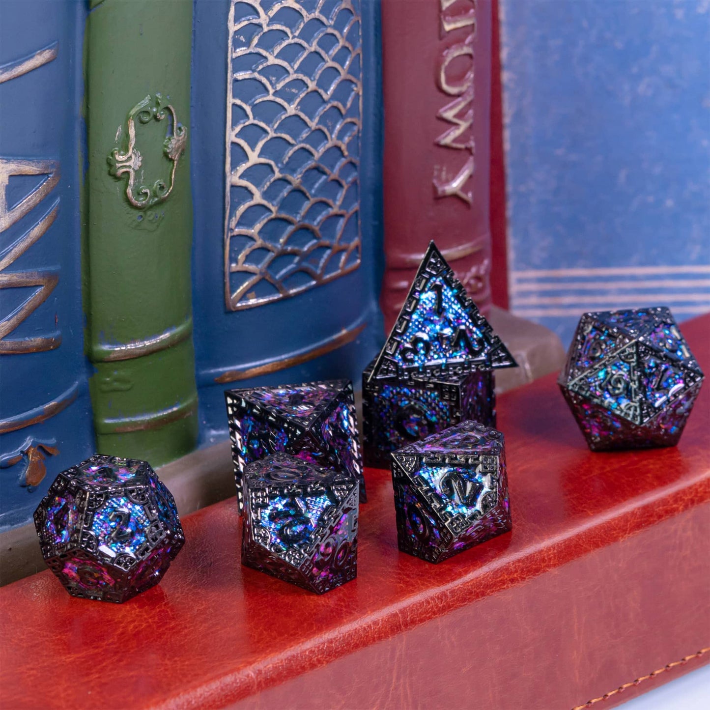 UDIXI Metal DND Dice Set, 7PCS Polyhedral D&D Dice Set Dragon d and d Dice for MTG Dungeons and Dragons Role Playing Games (Purp
