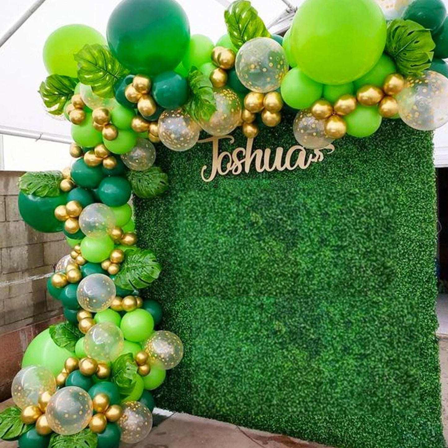 Funhot Green Balloons Set, 60 Pcs Green Gold White Balloons, 12 Inch Dark Green Emerald Green Lime Green Metallic Gold Latex Bal