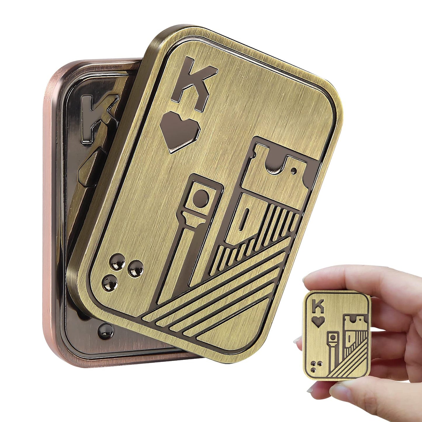 Metal Fidget Toys, Edc Fidget Slider, Poker Push Card, Cool Office Toy For Men, Anxiety Autism Adhd Gifts For Adults Teens, Vale