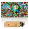 Wizcraft Gaming Paramint Stained Glass Fallout (Stitched) - Fallout, Mtg Playmat - Compatible With Magic The Gathering Playmat -