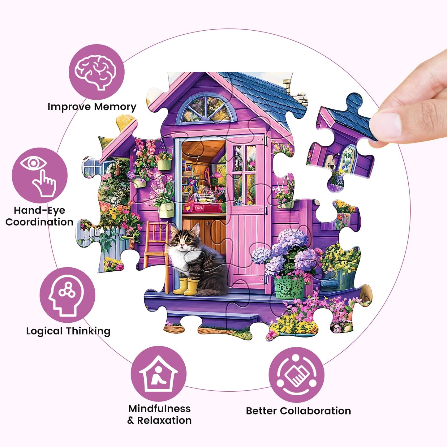 300 Piece Puzzles For Adults Garden Puzzle 300 Piece Puzzles For Kids Ages 8-10 10-12 Jigsaw Puzzles Recycled Cardboard Puzzle Pieces Family Challenging Puzzle Game 20.5X15In