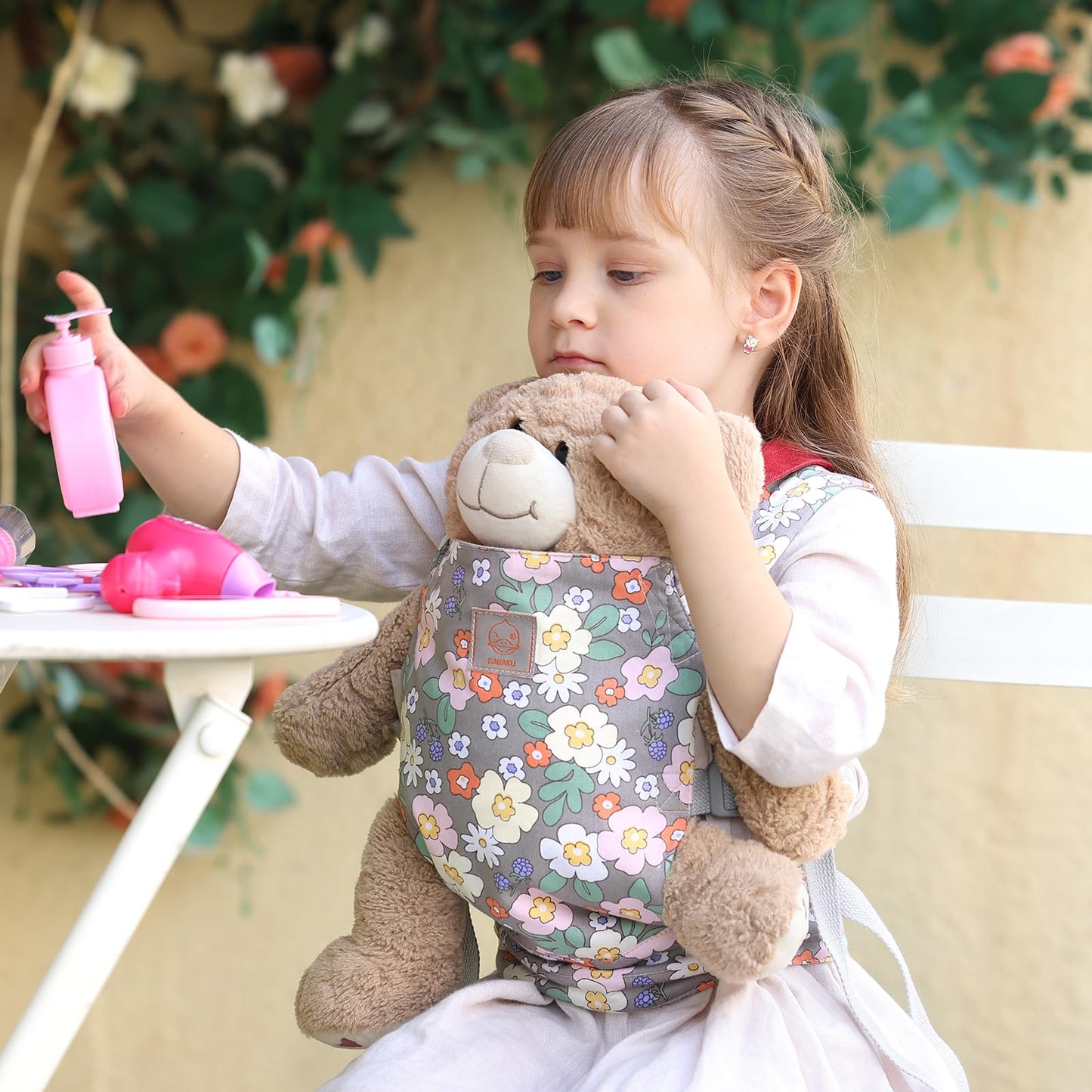 Gagaku Baby Doll Carrier, Kids Doll Carrier Reborn Baby Doll Carrier With Adjustable Straps, Doll Carriers For American Girl Doll Bitty Baby Doll Accessories - Gray (Grape Hyacinth)