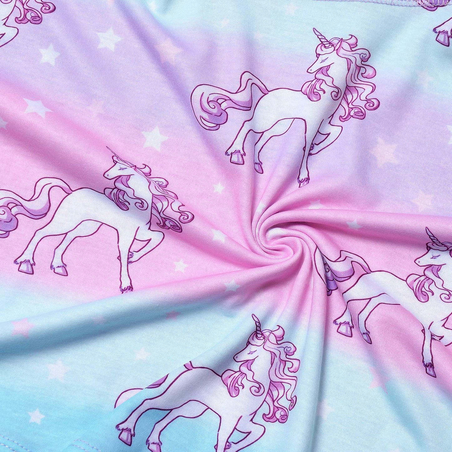 Unicorn Dresses For Girls & Doll 18 Inch Long Sleeve Fall Winter Dresses,Size 6 7