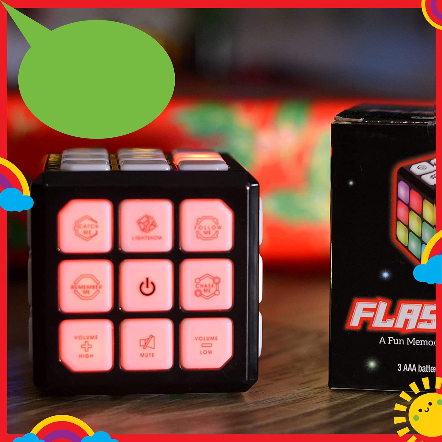 Winning Fingers Flashing Cube - Electronic Memory And Brain Game - 4-In-1 Handheld Stem Toys For Girls And Boys Ages 6-12 - Fun Family Game And Educational Gifts For Kids