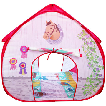 Pop It Up|Horse Stable - Pop-Up Playtent - Fun2Give Indoor Playhouse, Front & Back Doors, Spacious Interior, Pretend Play, Toddlers & Kids Ages 3+