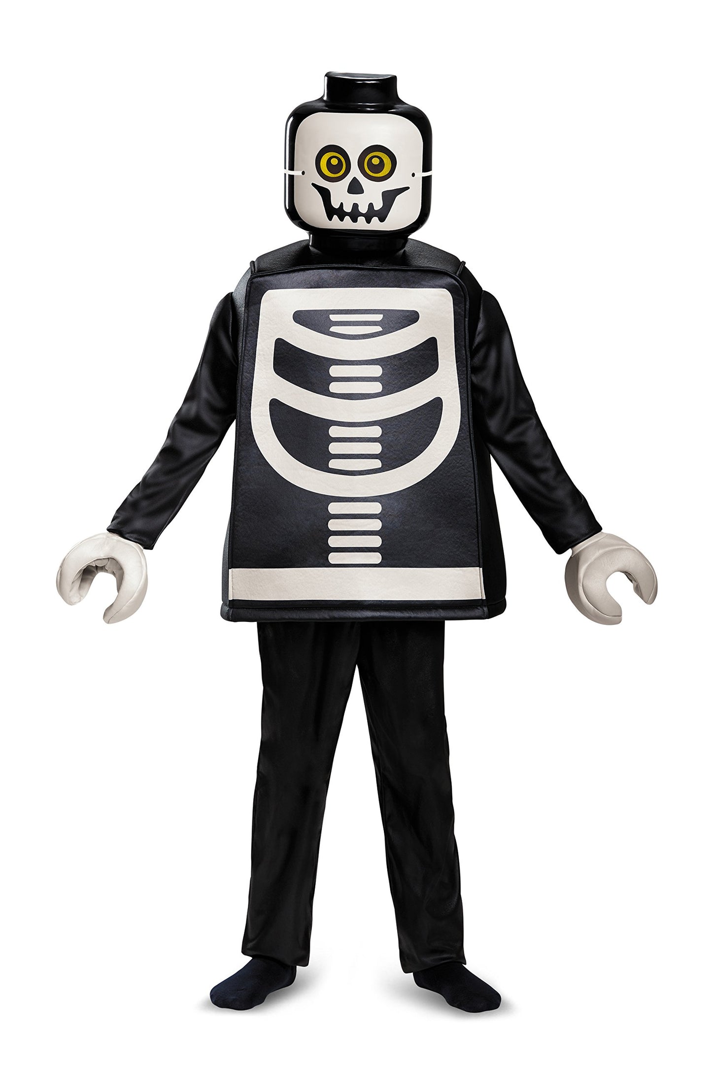 Disguise Lego Skeleton Deluxe Costume, Black, Large (10-12)
