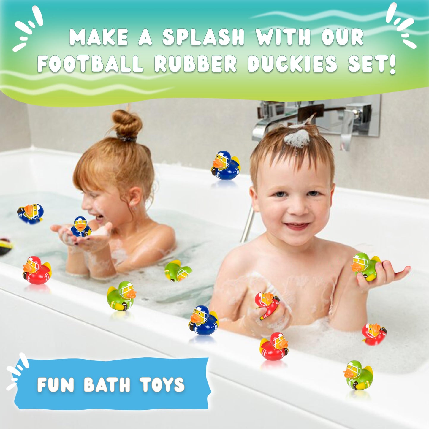 Forest & Twelfth Sports-Themed Rubber Duckies - Multicolor, Rubber, Small, Unisex, 2'' Sports Mini Ducks (Hockey, Baseball, Foot