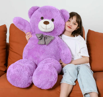 MorisMos 39 Inch Purple Plush Giant Teddy Bear Stuffed Animal for Kids, Girlfriend, Christmas, Valentine's Day, Birthday