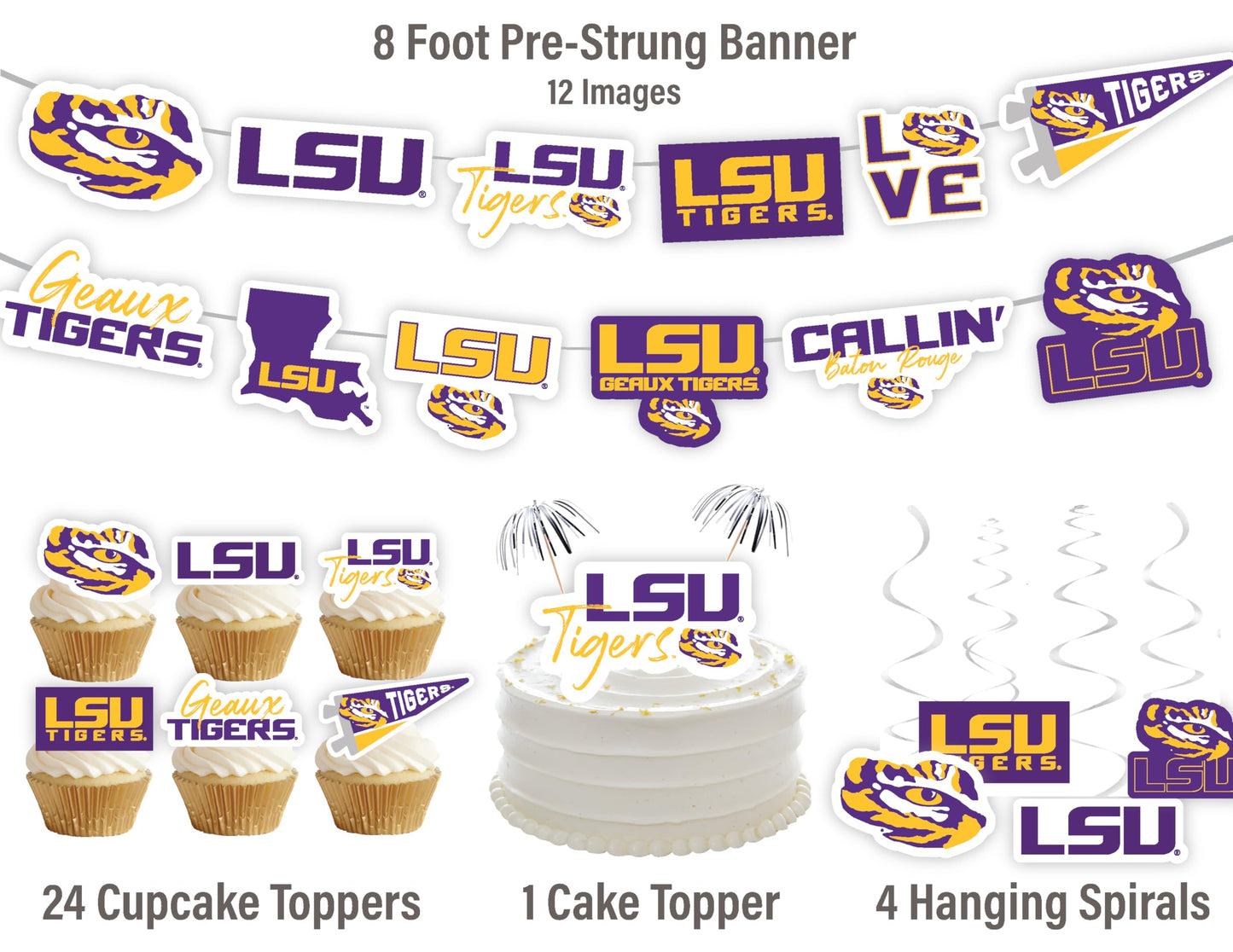 Lsu Party Supplies (42 Pieces) For Louisiana State University Graduation, Tailgating And Birthday Party Decorations With Lsu Ban