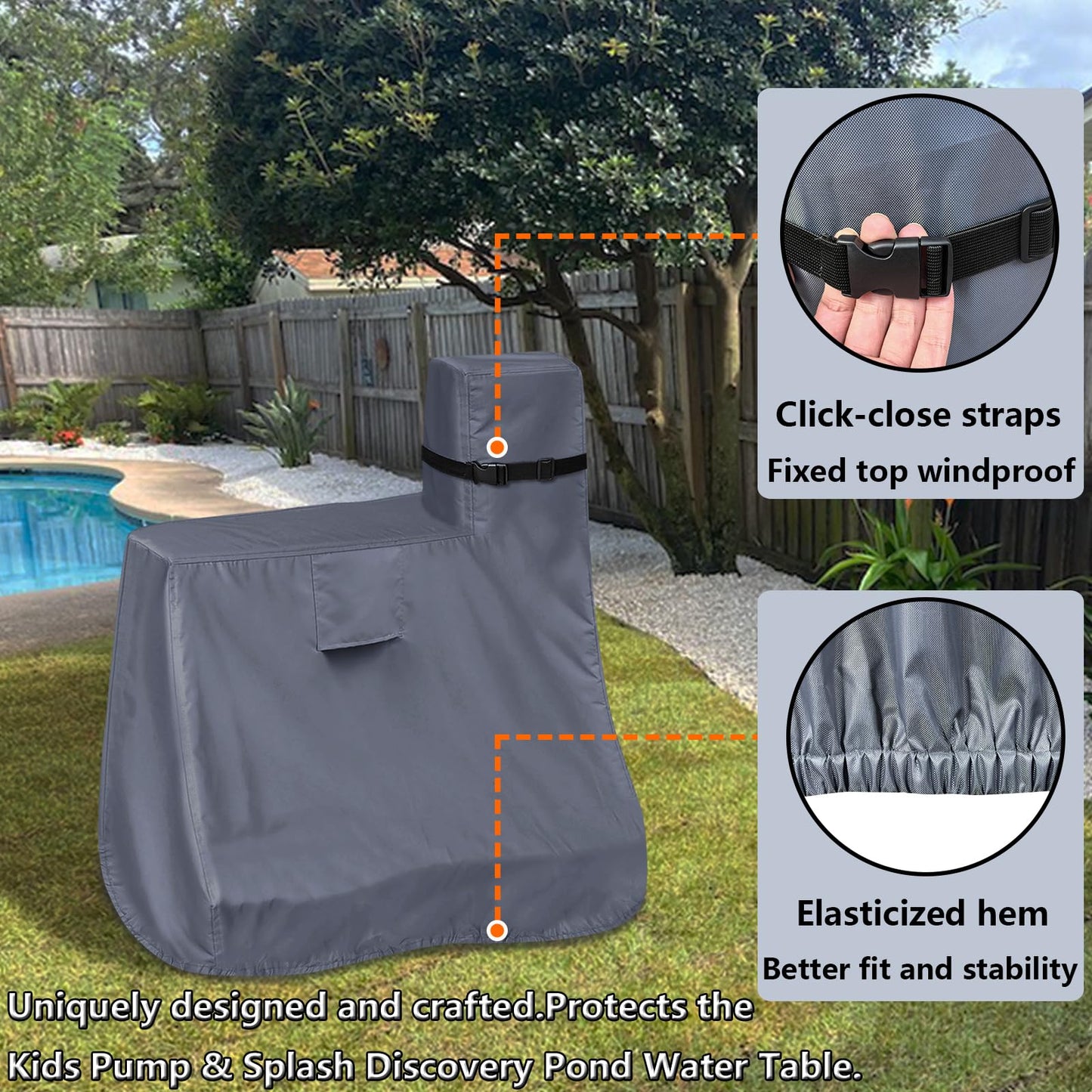 Kids Water Table Cover For Step2 Pump & Splash Discovery Pond Water Table, Outdoor Uv, Fade-Resistant, Wind And Dust Protection