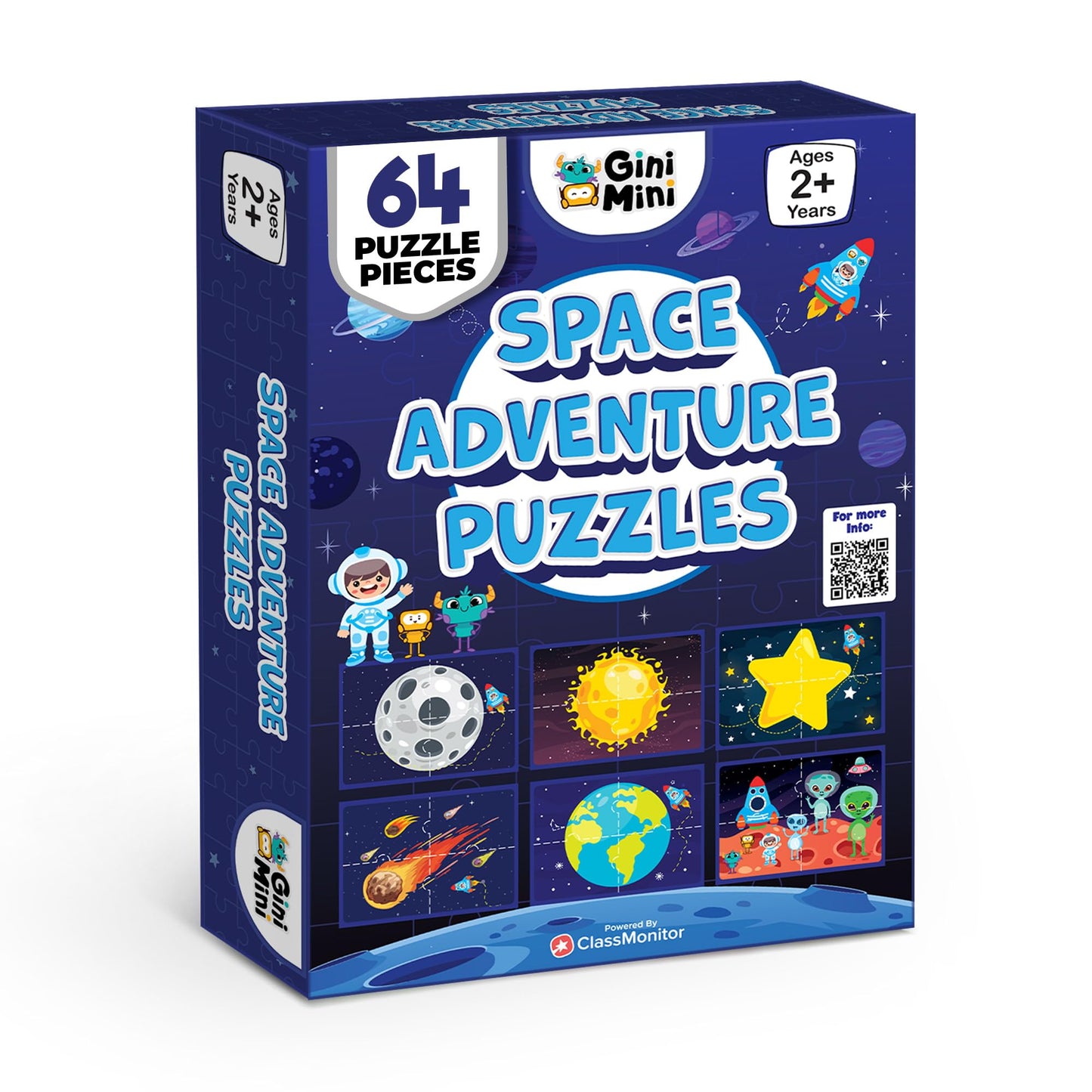 Ginimini Space Adventure Puzzles For Kids 3 4 5 6 Years | Educational 4 Piece Jigsaw Puzzle For Memory & Motor Skills | Learning