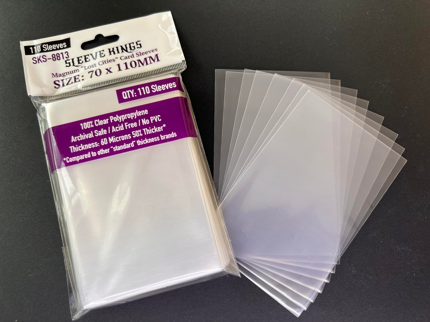 Sleeve Kings Magnum ''Lost Cities'' Card Sleeves 70 X 110 Mm (4X110 Pack, 440 Sleeves)
