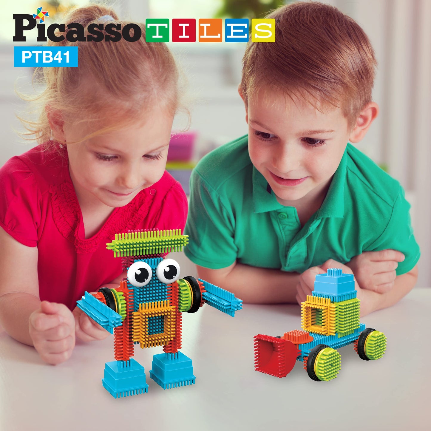 Picasso Toys 41Pc Hedgehog Hedgehog Block Building Blocks Construction Toy Set W/Ideabook Learning Playset None Magnetic Stem St