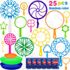 Roberly 25 PCS Big Bubble Wands Set with Tray Solution, Giant Bubbles Wands Toys for Kids Adults Summer Outdoor Activities Birth