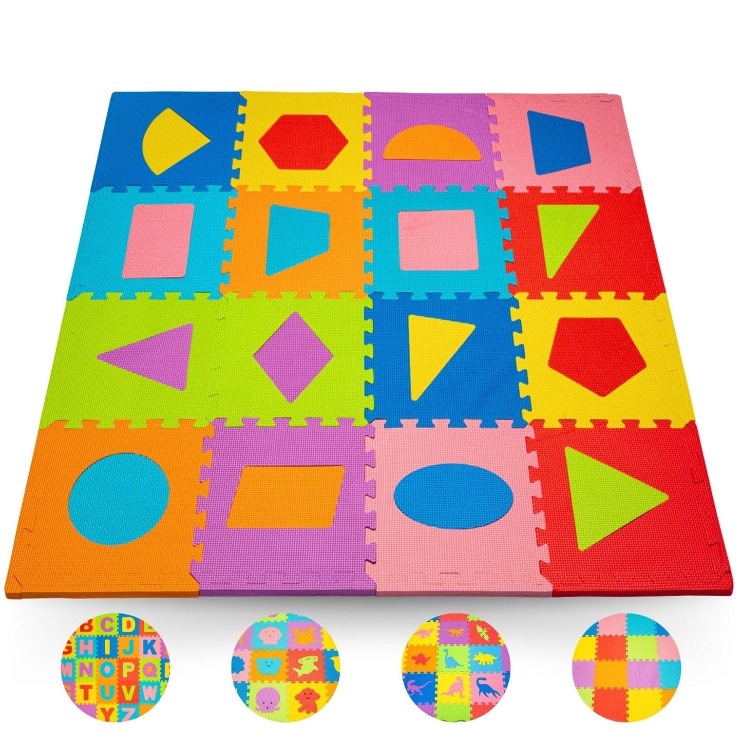 Toyvelt Foam Puzzle Floor Mat For Kids - 12X12 16 Tiles Interlocking Play Mat With Colors, Alphabet, Abc, - Educational Large Pu