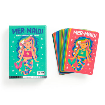 Mudpuppy MER-Maid! Card Game - Classic Old Maid for Kids, 2-4 Players, Cute Mermaid Illustrations, Ages 4 and Up, Cardboard