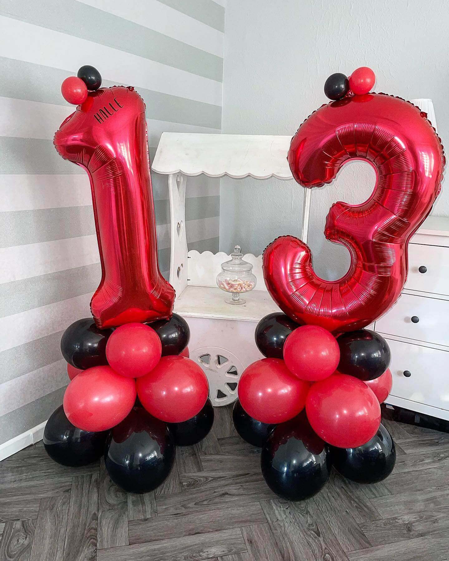 40 Inch Red 13 Number Balloons Giant 13 Or 31 Balloons Red Birthday 13 Balloons 13Th Birthday Anniversary Events Party Decoratio