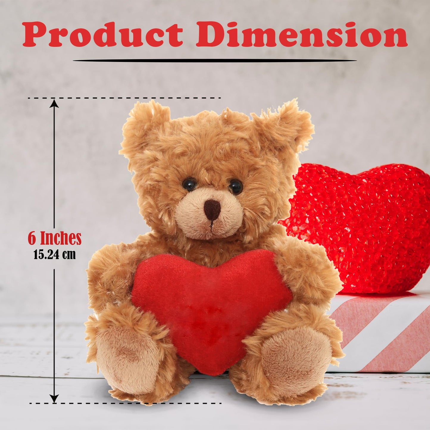 Plushland Mocha Teddy Bear With Customized Message On Embroidered Heart, Stuffed Animal Plush Toys - Valentine Personalized Gift