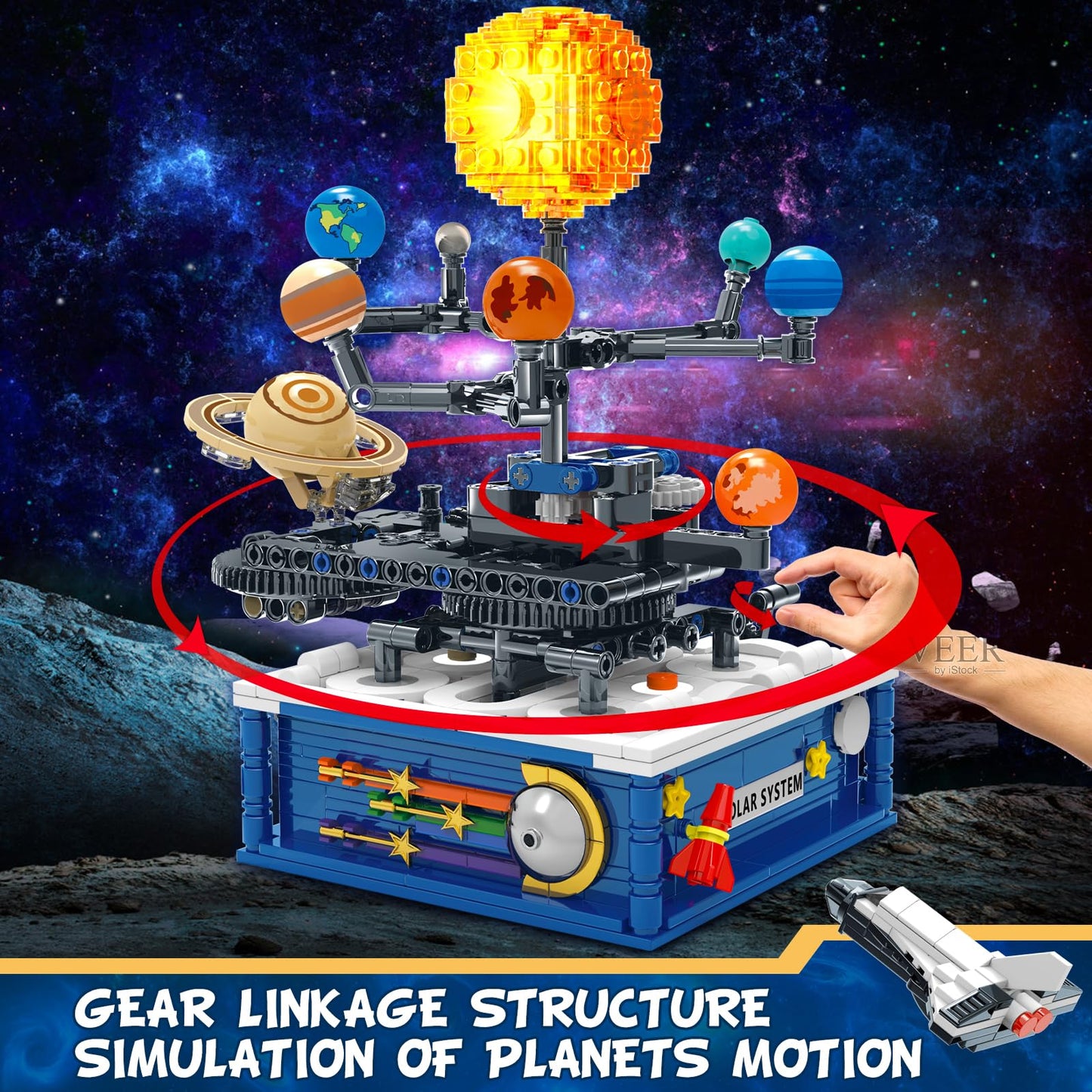 Sitodier Rotatable Solar System Building Toy, 758Pcs Space Exploration Building Blocks Set For Kids 6+ Years Old, Educational Toy Gifts For Boys Girls Ages 8 9 10 11 12 13