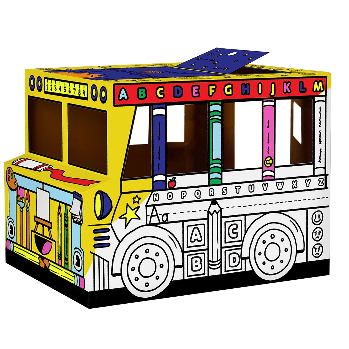 Bankers Box At Play School Bus Cardboard Playhouse And Craft Activity For Kids