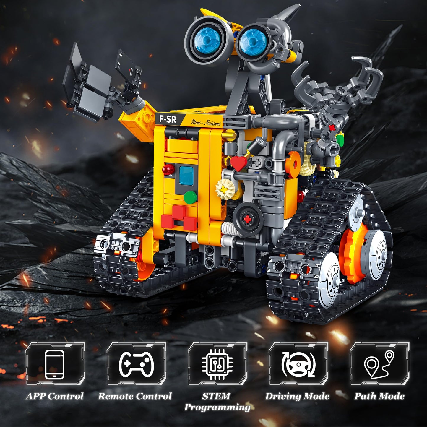 Bouraw Robot Building Kit, App & Remote Control Robot Toys For Kids, 4 In 1 High-Tech Remote Control Building Block Robot, Creat