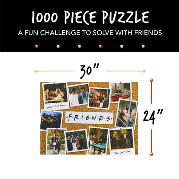 Paladone Friends TV Show Jigsaw Puzzle - 1000 Pieces, 30in x 24in, Multicolor, Cardboard - Model PP7526FRTX