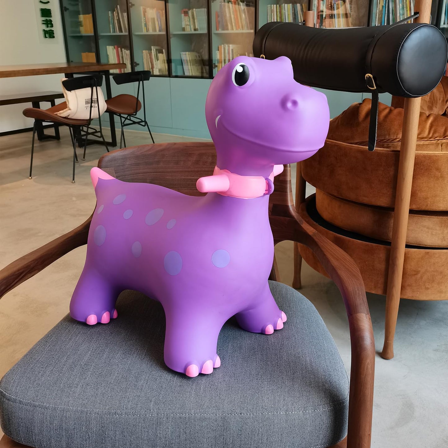Hotmax Bouncy Horse, Dinosaur Hopper Toys For Kids, Inflatable Ride On Bouncy Animals Toys For Toddlers, Jumping Horse For Baby Birthday Gift For Boy Or Girl 18 Months 2-4 Year Old (Purple)