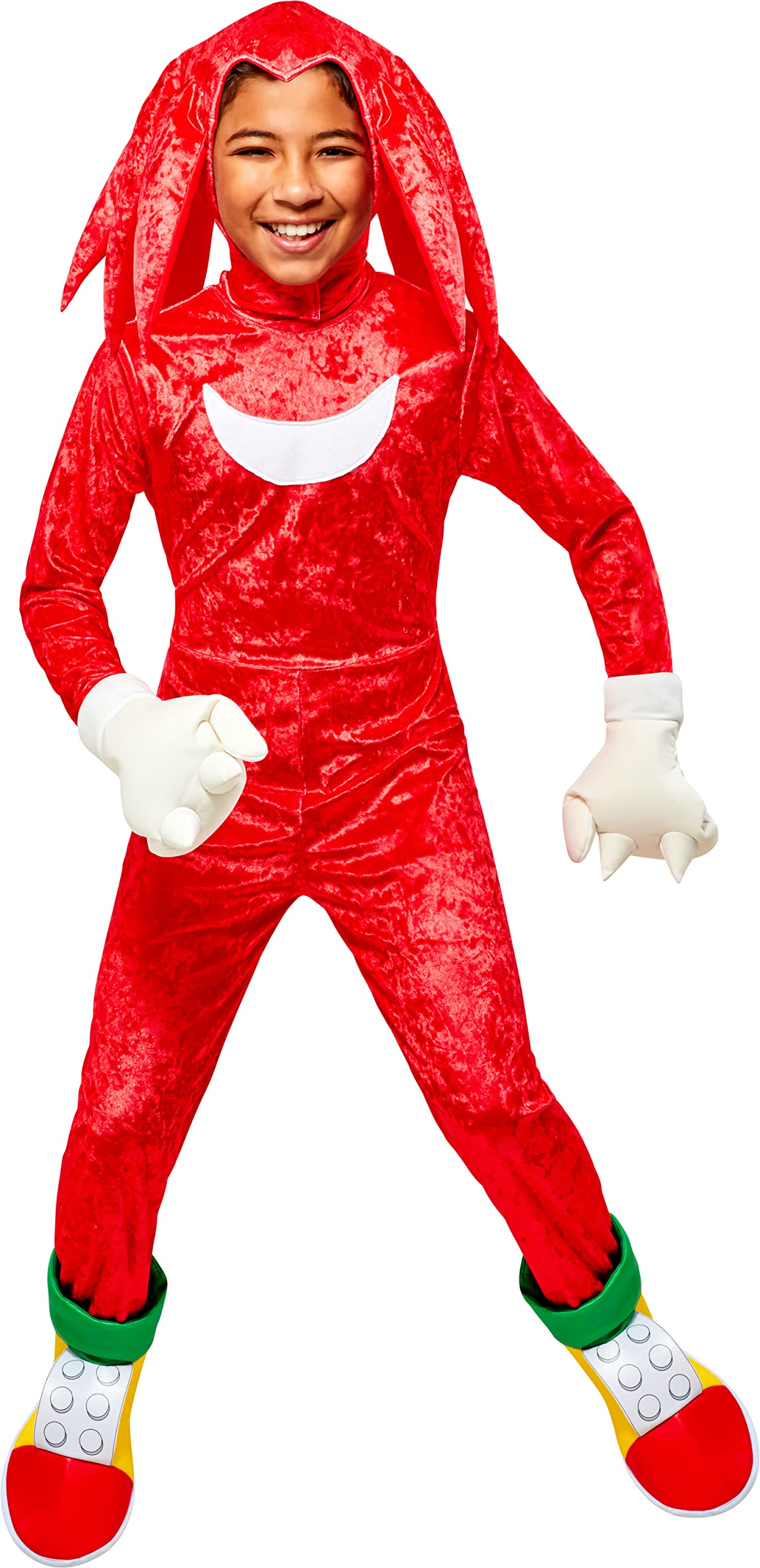 Rubies Child'S Sonic The Hedgehog Knuckles Costume Jumpsuit And Headpiece, As Shown, Large