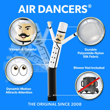 LookOurWay Air Dancers Inflatable Tube Man Attachment - 10 Feet Tall Wacky Waving Inflatable Dancing Tube Guy for Business Promotion - Blower Not Included - Restaurant and Food Themed - Chef
