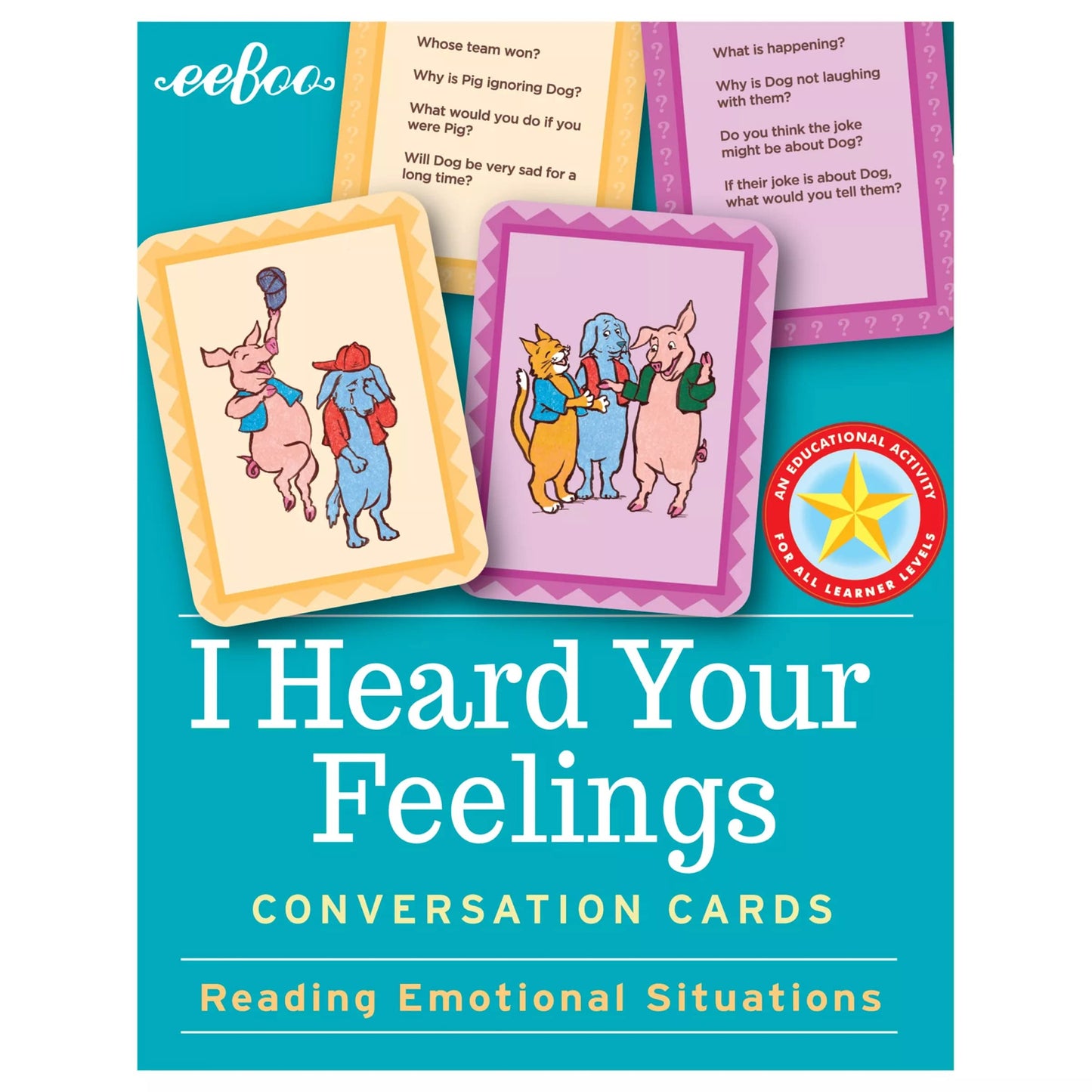 Eeboo: I Heard Your Feelings, Conversation Flash Cards, Reading Emotional Situations, Develop Social And Emotional Intelligence, For Ages 3 And Up