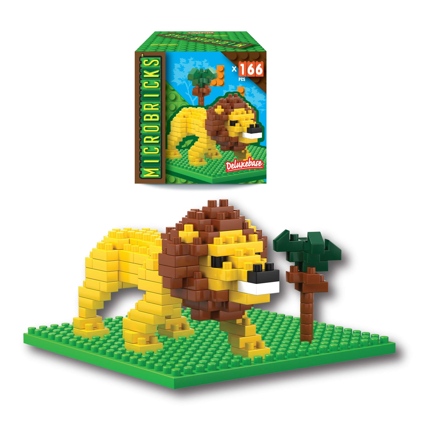 Microbricks - Lion from Deluxebase. Easy to Use 3D Mini Bricks Puzzle Toy and Construction Set, Great Building Block Educational