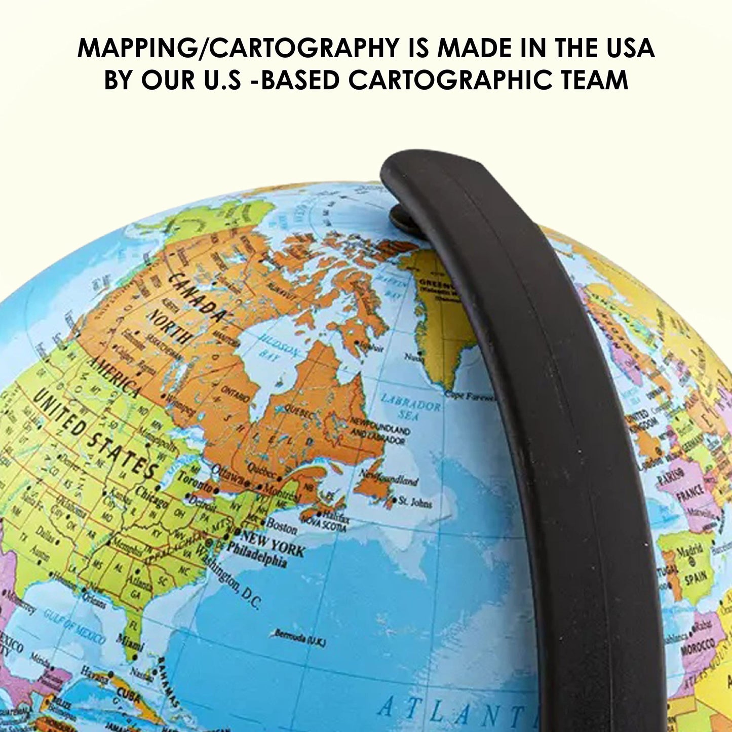 Waypoint Geographic Geoclassic Globe, 6 Ready-To-Assemble Blue Ocean World Globe, Up-To-Date Cartography, Perfect Globe For E