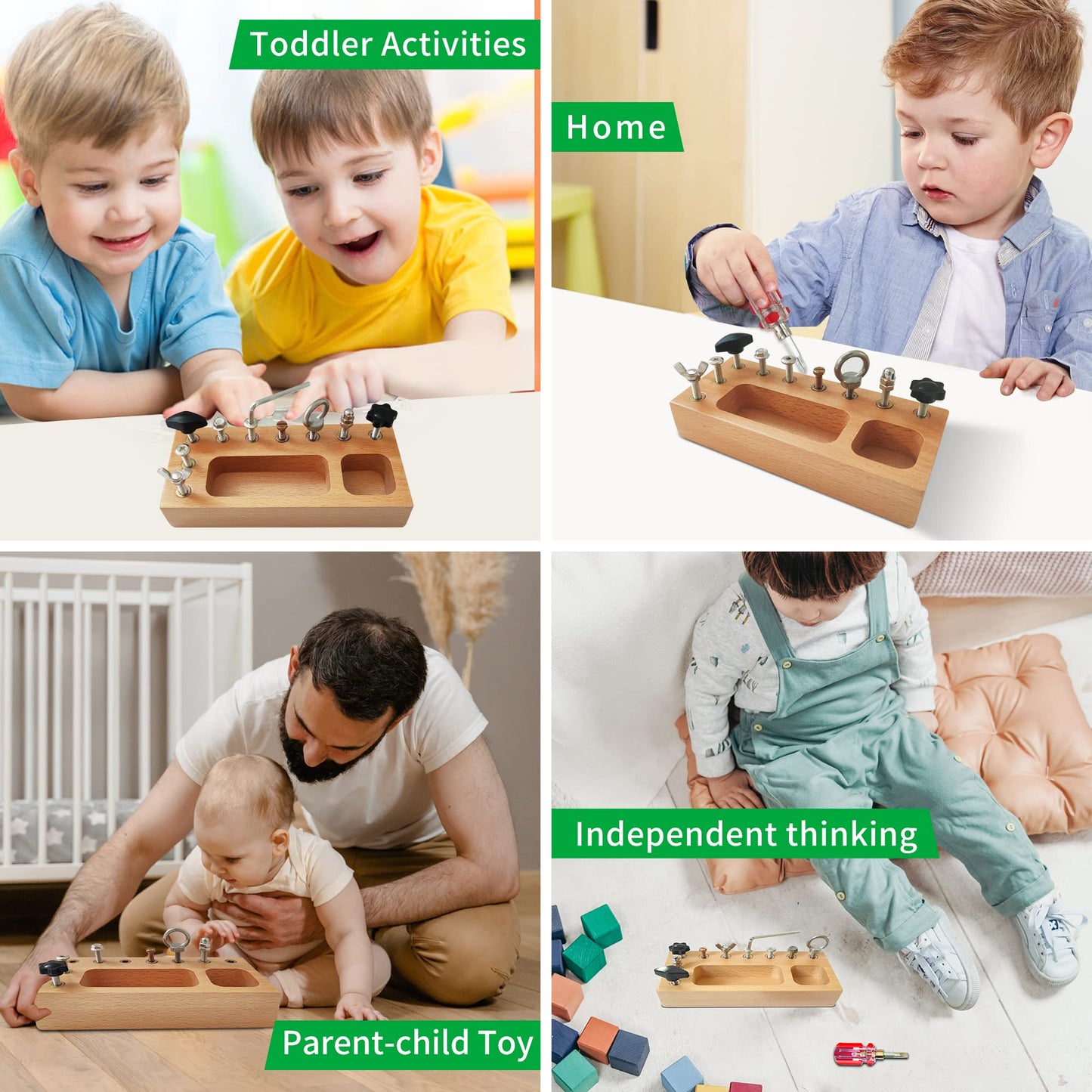 Montessori Toys For 3 4 5 Year Old, Montessori Screwdriver Board, Kids Wooden Toys, Fine Motor Skills Toys, Sensory Preschool Learning Toys For Toddler Travel