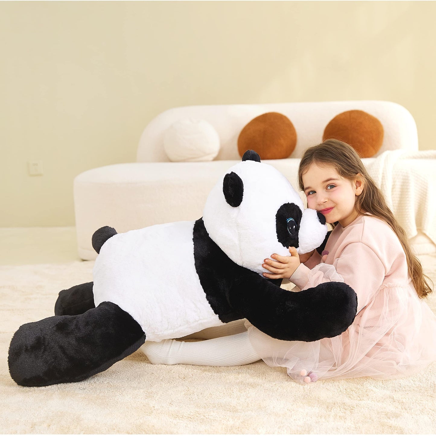 Ikasa Giant Panda Stuffed Animal Plush Toy,30' Large Cute Jumbo Soft Toys,Huge Big Size Plushy Fluffy Fat Oversized Plushie,Gifts For Kids Girls
