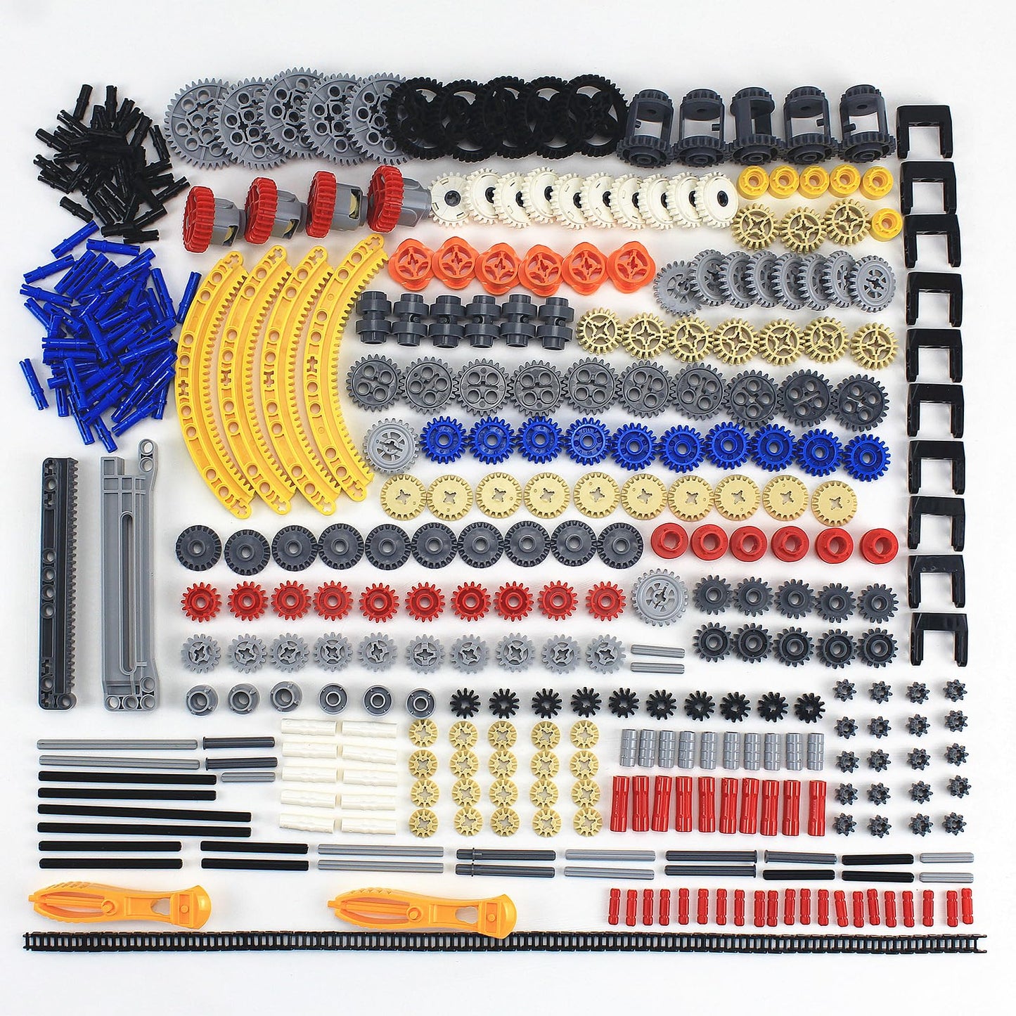 496 Pcs Technical Parts Building Blocks Gears Axle Pin Connector Compatible With Major Brand Toy Technical Cam Worm Cogs Gears S