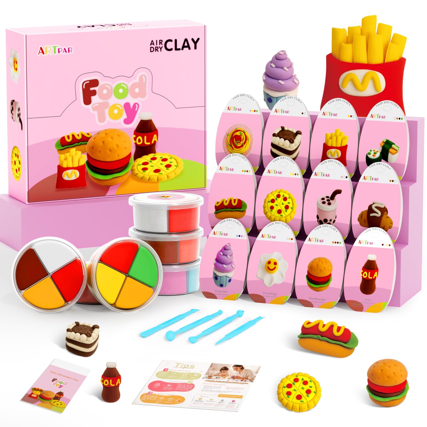 ARTPAR Air Dry Clay Kit for Kids,12 Box Mini Food Modeling Magic Clay Sculpting Set,Safe Non-Sticky,Ultra Light & Soft,Arts & Cr