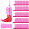 Jingmore 50 Set Cowboy Boot Drink Pouches with Straws Cowgirl Boot Zipper Smoothie Pouches Heavy Duty Reclosable Bag for Western