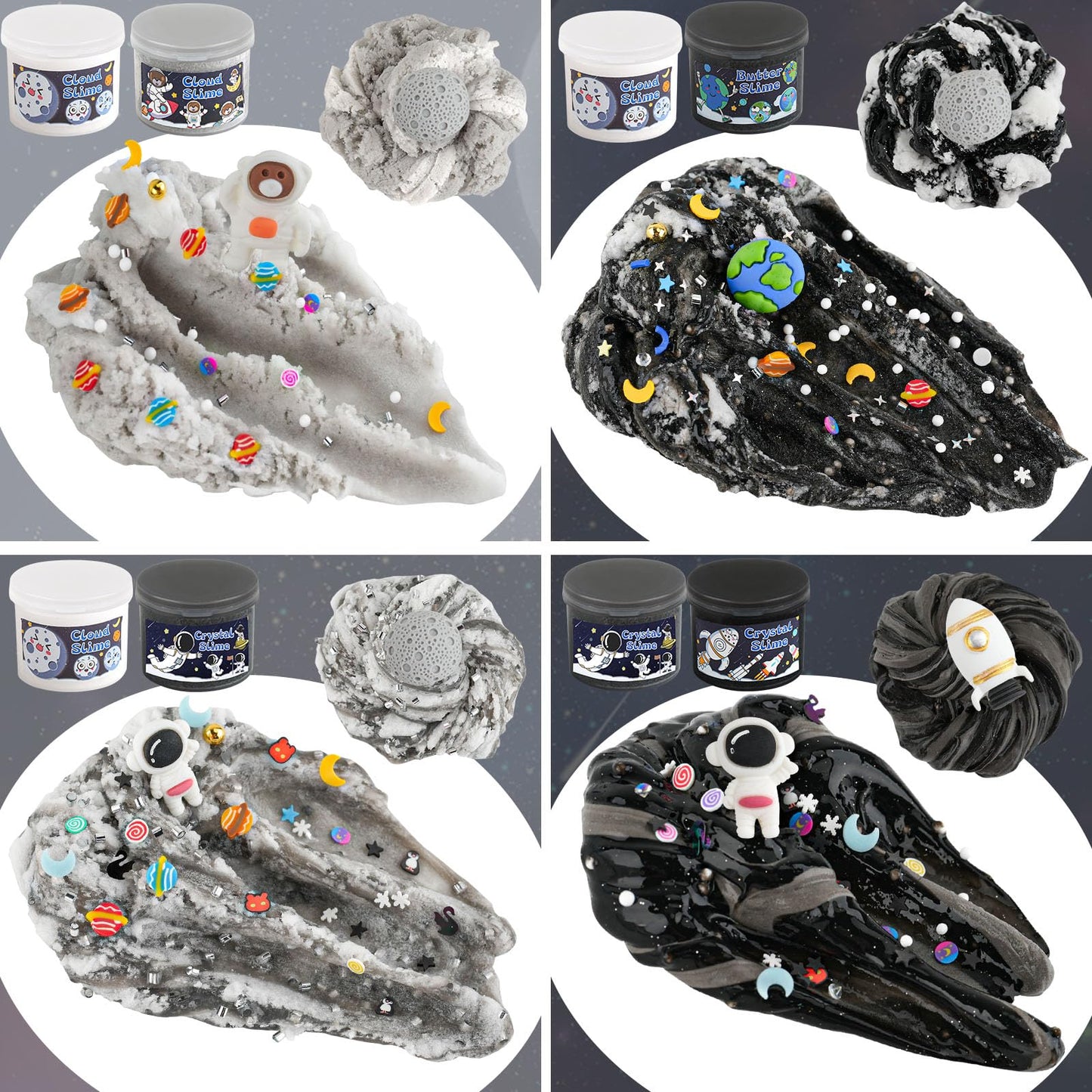 6 Packs Galaxy Slime Kit - Cloud Slime, Butter Slime & Clear Slime, Space Slime For Kids With Slime Add-Ins, 360Ml Slime Kit For Boys & Girls Birthday Halloween Christmas Easter Party Favors (Galaxy)