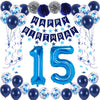 Naninuneno 15Th Blue Birthday Party Decorations For Boy Girl Men Women, Happy 15 Birthday Balloons Supplies With Happy Birthday