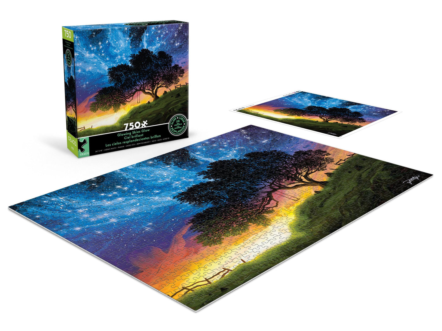 Ceaco - Glow In The Dark - Glowing Skies - 750 Piece Jigsaw Puzzle